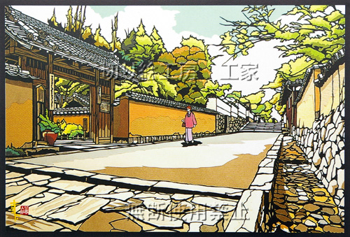 北台武家屋敷通り（坂道の城下町）切り絵