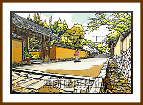 北台武家屋敷通り（坂道の城下町）切り絵
