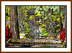 両子寺山門切り絵