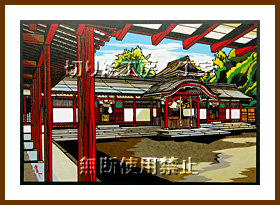 大貞八幡薦神社境内切り絵