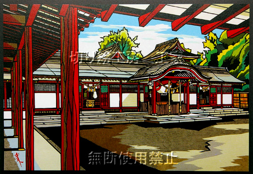 大貞八幡薦神社境内切り絵