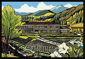 本耶馬渓西谷ふるさと村切り絵