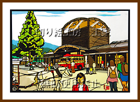 JR九州久大線由布院駅切り絵